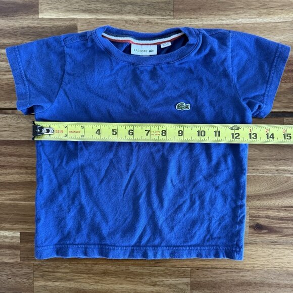 Lacoste Kid's Blue Short Sleeve Crew Neck Tee Size 4 Preppy Classic Sporty - Picture 2 of 11